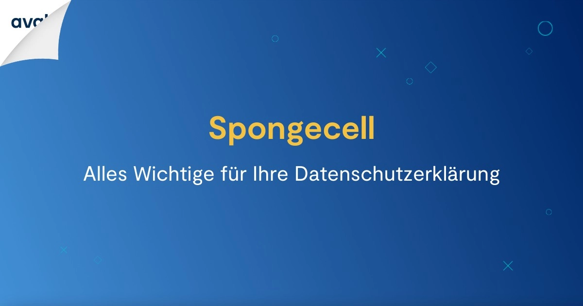 Datenschutzerklärung für Spongecell - avalex
